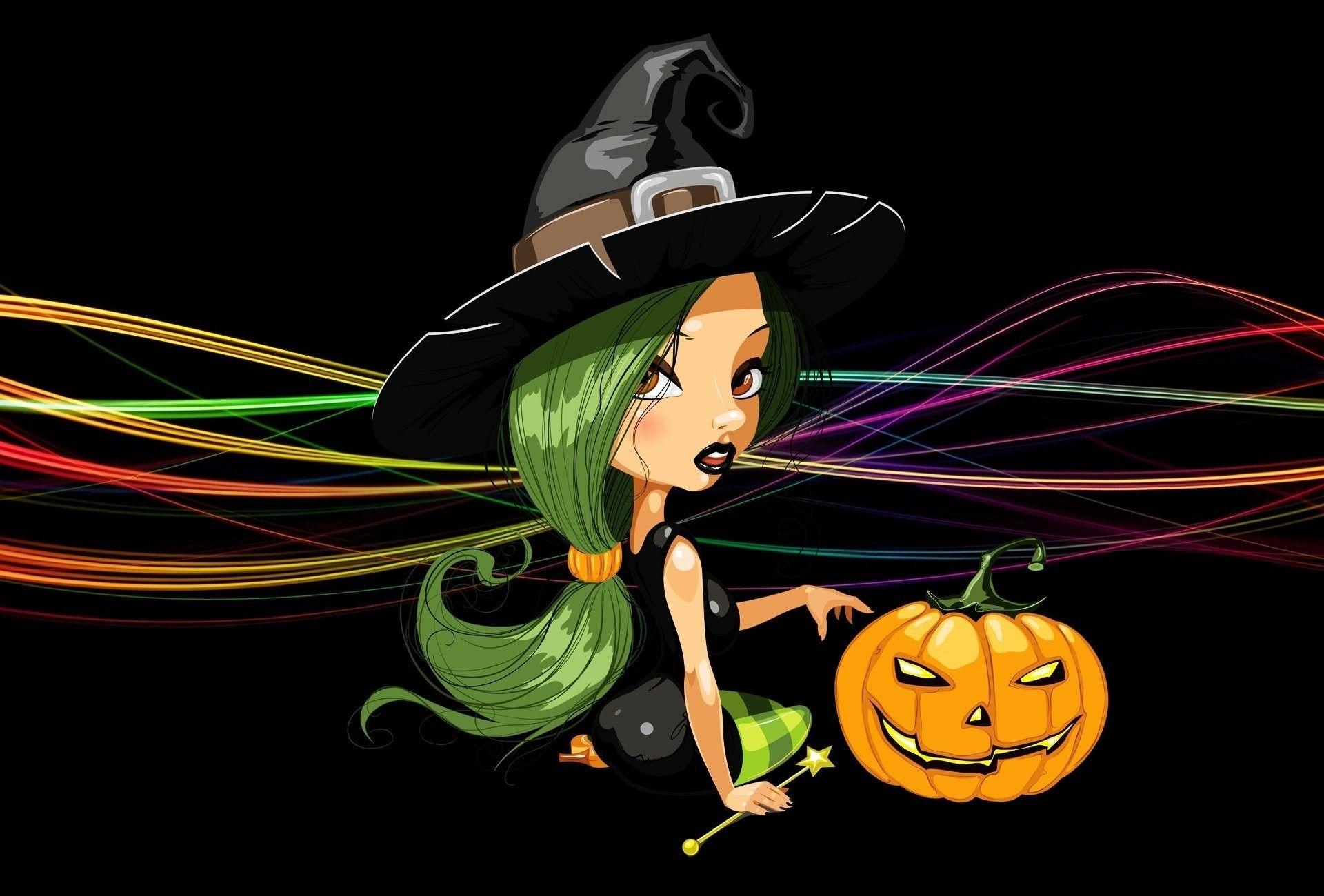 Cute Witch Halloween wallpapers collection