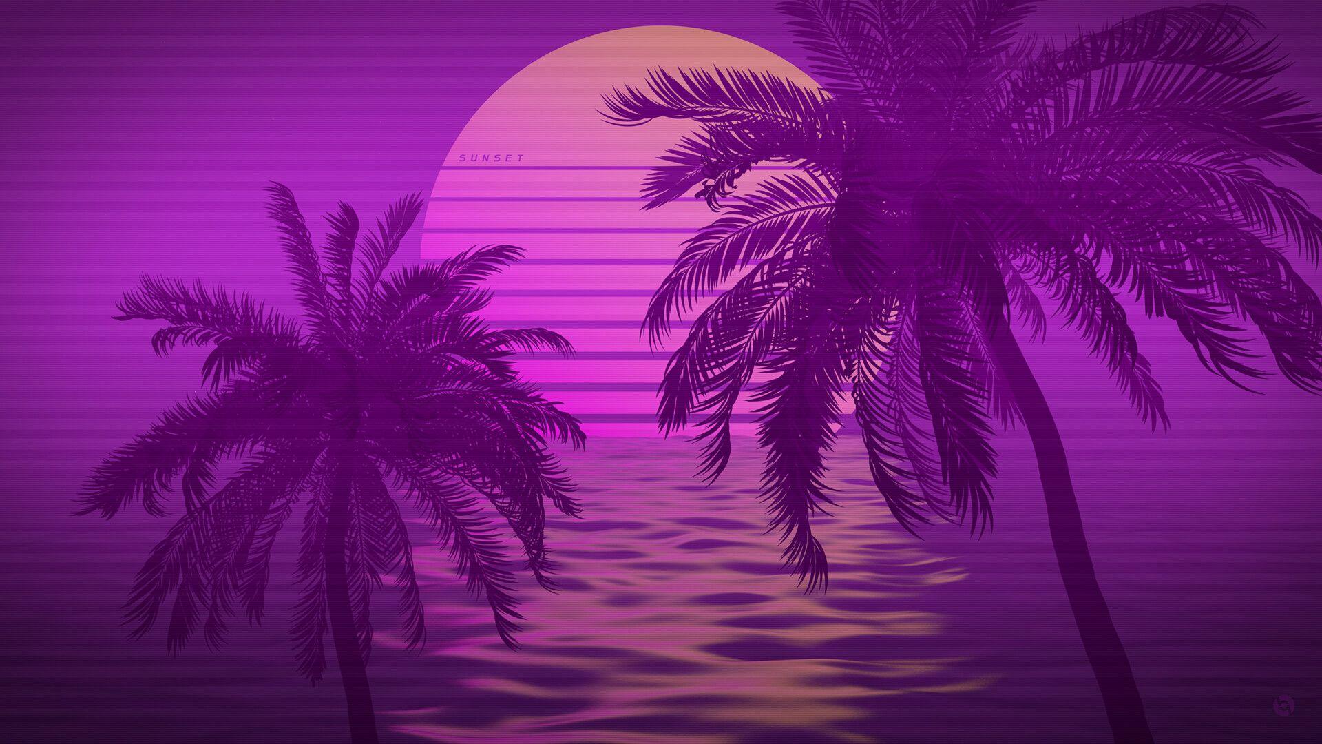 Purple Retro wallpapers collection